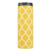 Gray and Yellow Moroccan Quatrefoil Monogram Thermosbeker (Achterkant)