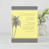 Gray and Yellow Tropical Palms Invitation Kaart (Staand voorkant)