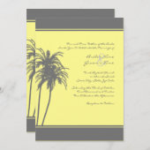 Gray and Yellow Tropical Palms Invitation Kaart (Voorkant / Achterkant)