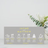 Gray and Yellow Weddenschap Tijdlijn Welkomstpagin (Staand voorkant)