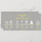 Gray and Yellow Weddenschap Tijdlijn Welkomstpagin (Voorkant / Achterkant)