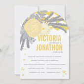 Gray and Yellow Zig Zag Typography Wedding Kaart (Voorkant)