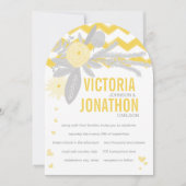 Gray and Yellow Zig Zag Typography Wedding Kaart (Voorkant)