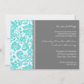 Gray Aqua Foto Wedding Vow Renewal Uitnodiging (Achterkant)