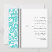 Gray Aqua Wedding Vow Renewal Uitnodiging (Achterkant)