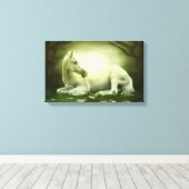 Gray Arabian Horse Canvas Afdruk (Insitu (Houten vloer))