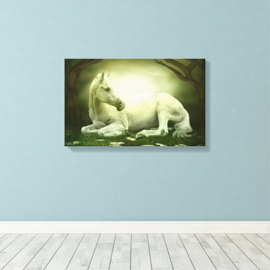 Gray Arabian Horse Canvas Afdruk (Insitu (Houten vloer))