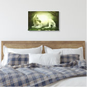 Gray Arabian Horse Canvas Afdruk (Insitu (Slaapkamer))