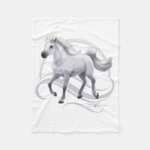 Gray Arabian Horse Fleece Deken