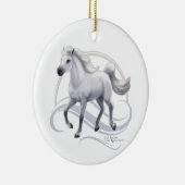 Gray Arabian Horse Keramisch Ornament (Rechts)