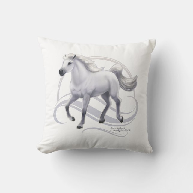 Gray Arabian Horse Kussen (Voorkant)