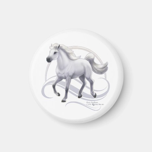 Gray Arabian Horse Magneet (Voorkant)