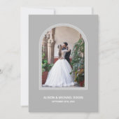 Gray Arch Custom Photo Weddenschap Reception Kaart (Voorkant)