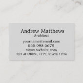 Gray Architect Home Construction Modern Visitekaartje (Achterkant)
