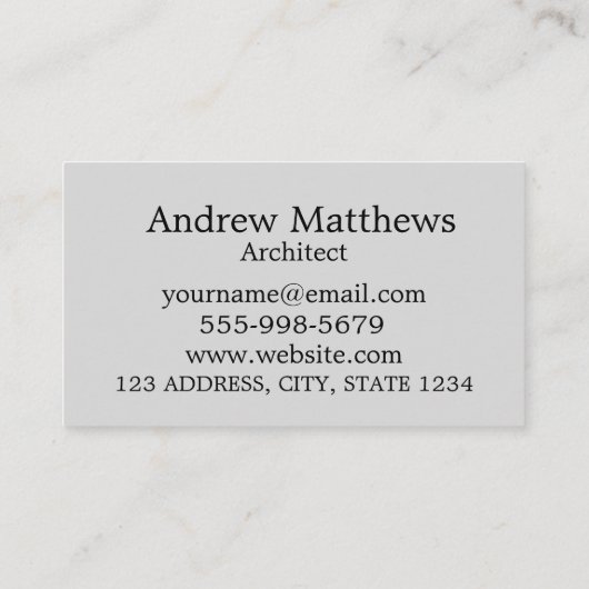 Gray Architect Home Construction Modern Visitekaartje (Achterkant)
