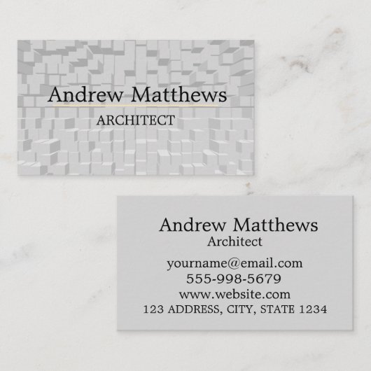 Gray Architect Home Construction Modern Visitekaartje (Voorkant / Achterkant)