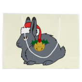 Gray Arctic Hare met Santa Hat en Gold Bell Large Cadeautasje (Achterkant)