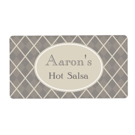 Gray Argyle Kitchen Labels (Voorkant)