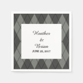Gray Argyle Paper Napkins Servetten (Voorkant)