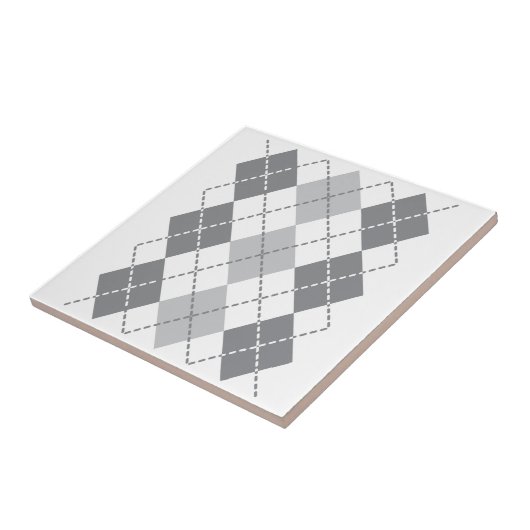 Gray Argyle Tegeltje (Zijkant)