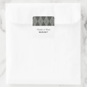 Gray Argyle Wedding Stickers (Tas)