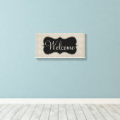Gray Argyle Welcome Sign Canvas Art Afdruk (Insitu (Houten vloer))