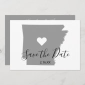 Gray Arkansas Map Shape Save The Date (Voorkant / Achterkant)