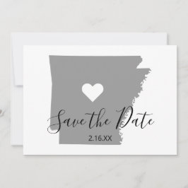 Gray Arkansas Map Shape Save The Date