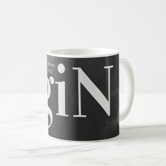 Gray Art Big Monogram Modern Bold Koffiemok (Voorkant rechts)