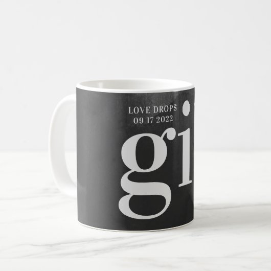 Gray Art Big Monogram Modern Bold Koffiemok (Voorkant links)
