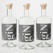 Gray Art Big Monogram Modern Bold Simple Wedding Likeurfles Etiket (Flessen)