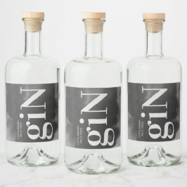 Gray Art Big Monogram Modern Bold Simple Wedding Likeurfles Etiket