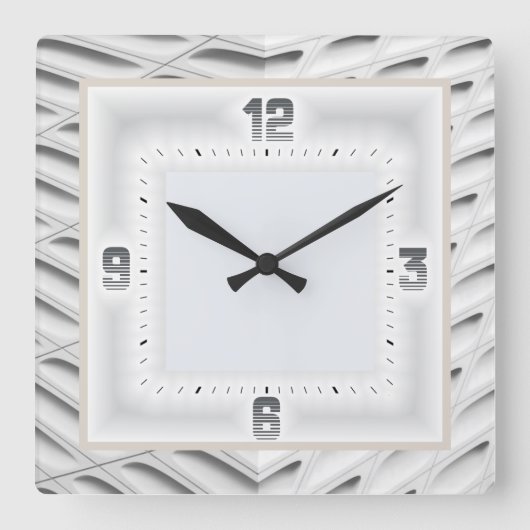 Gray Art Deco Vierkante Klok (Voorkant)