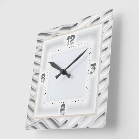 Gray Art Deco Vierkante Klok (Hoek)