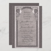 Gray Art Nouveau Wedding Kaart (Voorkant / Achterkant)