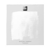 Gray Artistic Formal Monogram Name Unique Elegant Notitieblok (Voorkant)