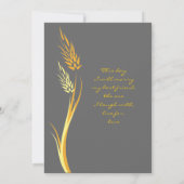 Gray Autumn Wheat Wedding Invitation Kaart (Achterkant)