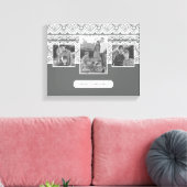 Gray Aztec Pattern | Foto's en tekst van de famili Canvas Afdruk (Insitu (Woonkamer))