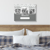 Gray Aztec Pattern | Foto's en tekst van de famili Canvas Afdruk (Insitu (Slaapkamer))