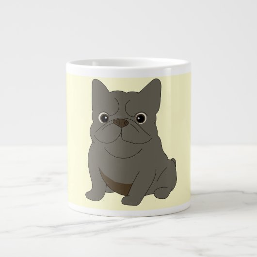 Gray Baby French Bulldog, Cream, Grote Koffiekop (Voorkant)