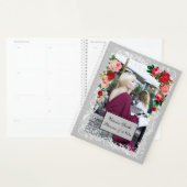 Gray Background Girl Mode Modern Elegant Red Planner (Display)