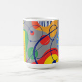 gray Background Primary Color Abstract Shapes Koffiemok (Center)