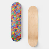 Gray Background Primary Color Abstract Shapes Persoonlijk Skateboard (Voorkant)