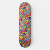 Gray Background Primary Color Abstract Shapes Persoonlijk Skateboard (Voorkant)