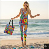 Gray Background Primary Color Abstract Shapes Tote Bag