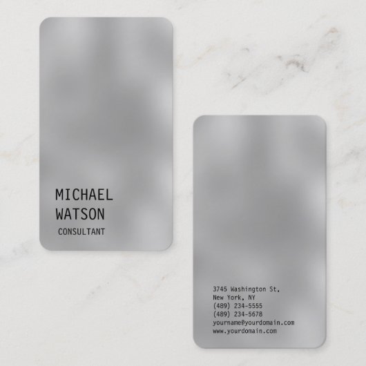 Gray Background Simple Plain Trendy Consultant Visitekaartje (Voorkant / Achterkant)