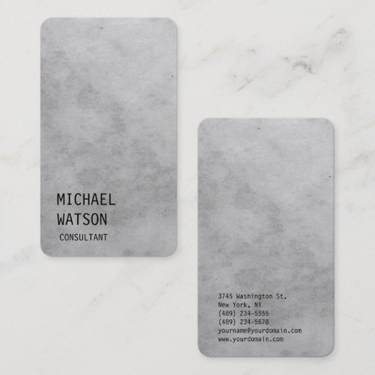 Gray Background Simple Plain Trendy Consultant Visitekaartje (Voorkant / Achterkant)