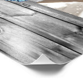 Gray Barn Wood BLue Butterfly Wedding Foto Afdruk (Hoek)