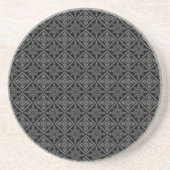 Gray Baroque Pattern op Black Zandsteen Onderzetter (Voorkant)