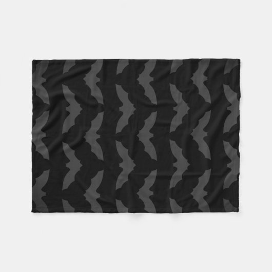 Gray Bat Silhouette Pattern Fleece Deken (Voorkant (Horizontaal))